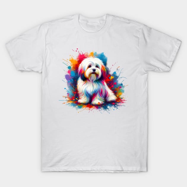 Coton de Tulear in Vivid Splash Color Art T-Shirt by ArtRUs